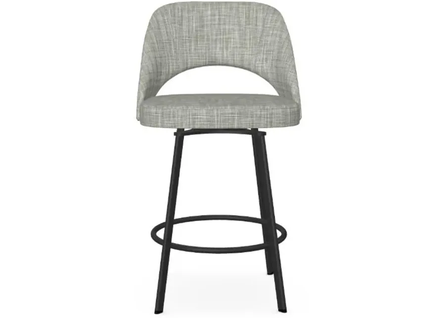 Amisco Scarlett Illusion Counter-Height Swivel Stool in Black Coral-22.25