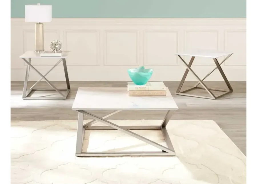 Steve Silver Zurich White End Table-24