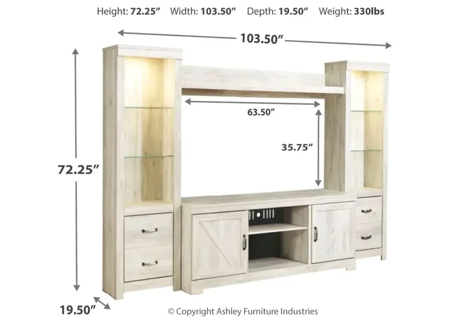 Ashley Bellaby 4-Piece Entertainment Center Whitewash-19