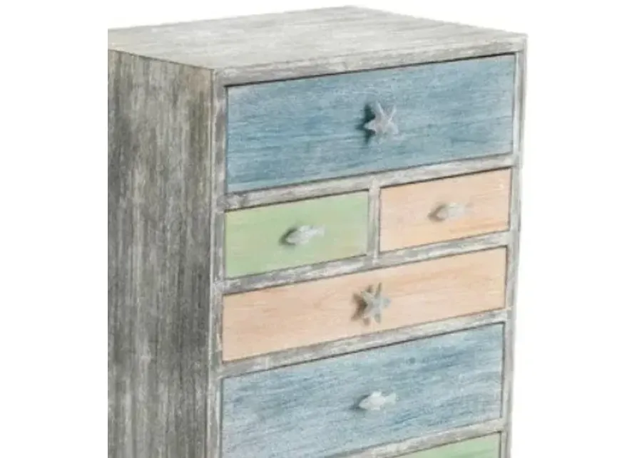 Crestview Key West Grey Driftwood & Multi Color Nautical Chest-22