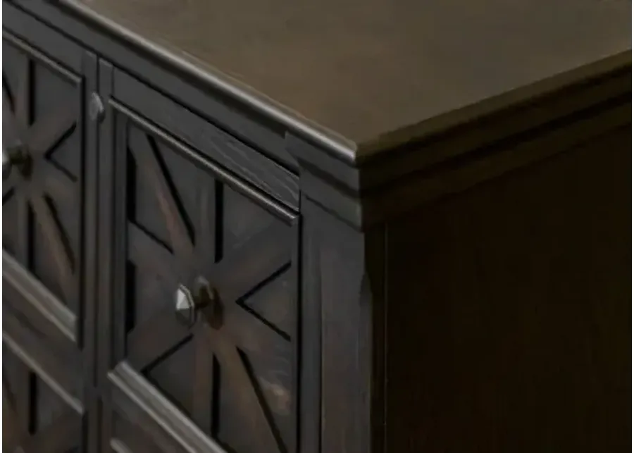 Martin Furniture Kingston Dark Chocolate Rub Through with Criss-Cross Detail Later Office File Cabinet-36