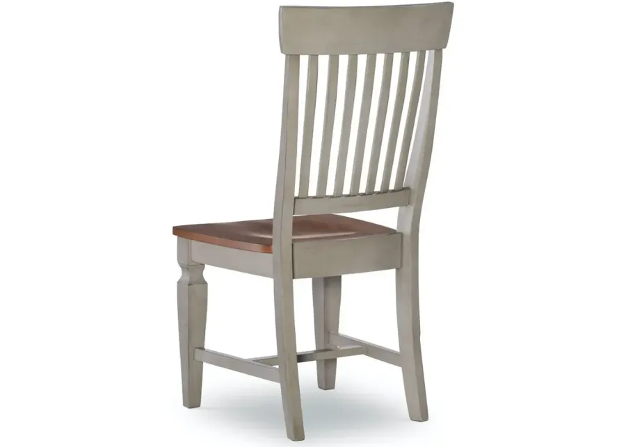 John Thomas Vista Slat Back Wood Dining Chair in Hickory & Stone-18.9