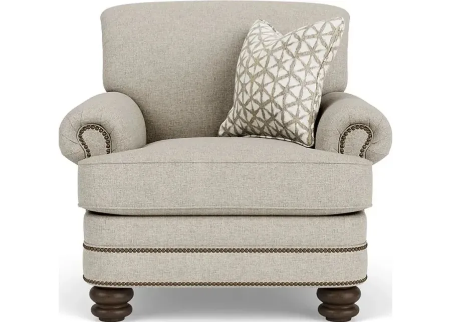 Flexsteel Bay Bridge Silver Fabric Driftwood Chair-40