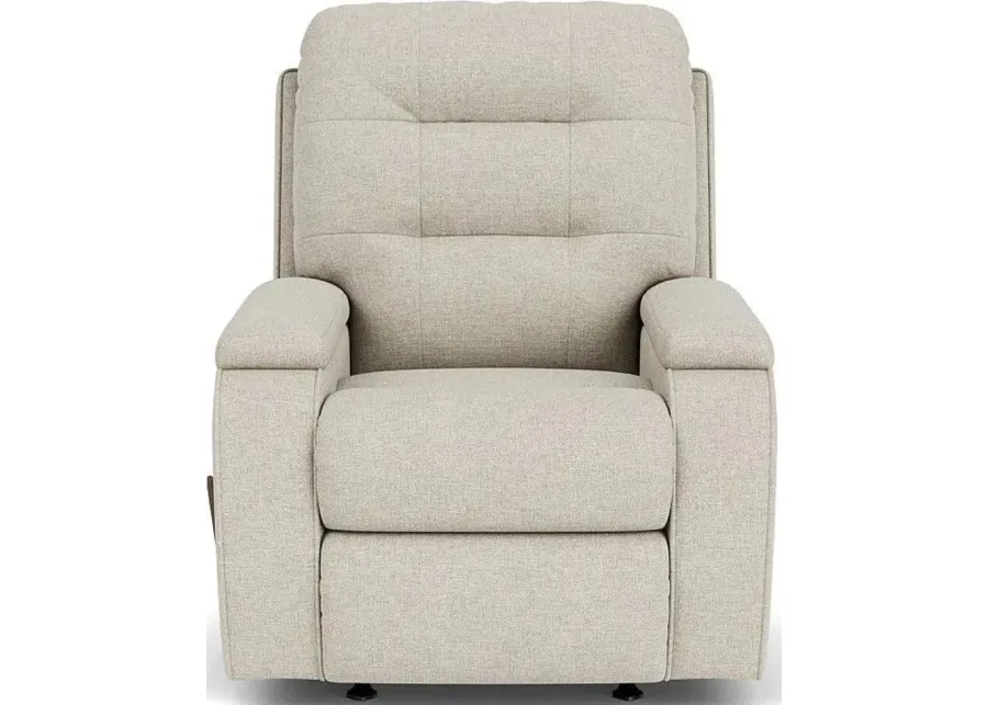 Flexsteel Kerrie White Vanilla Rocking Manual Recliner-35