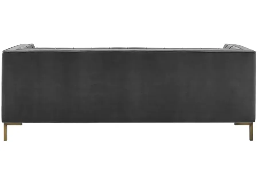 Steve Silver Isaac Channel Stitched Gray Velvet Sofa-84