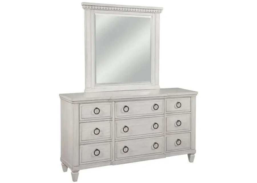 American Woodcrafters Salter Path Antique White Mirror-48