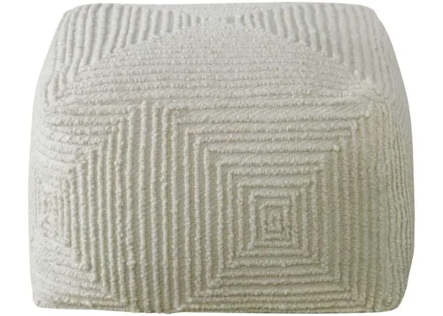 Uttermost Sovanna Soft Ivory Geometric Pouf-24
