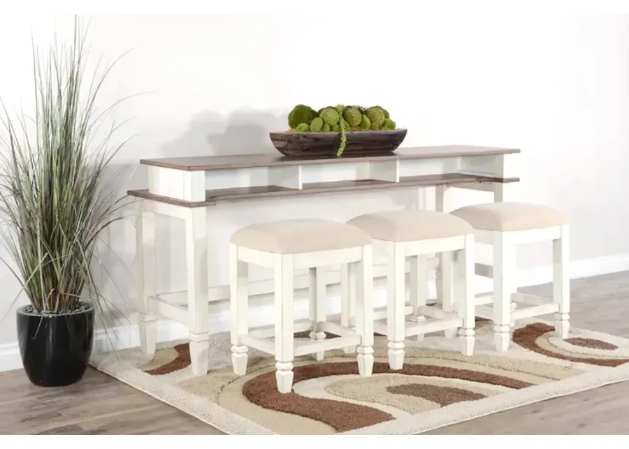 Sunny Designs Pasadena Marble White & Buck Skin 24 Inch Stool with Cushioned Seat-18