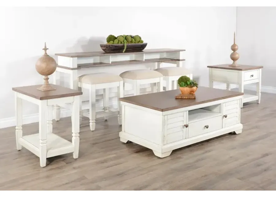 Sunny Designs Pasadena Marble White & Buck Skin Chair Side Table-16