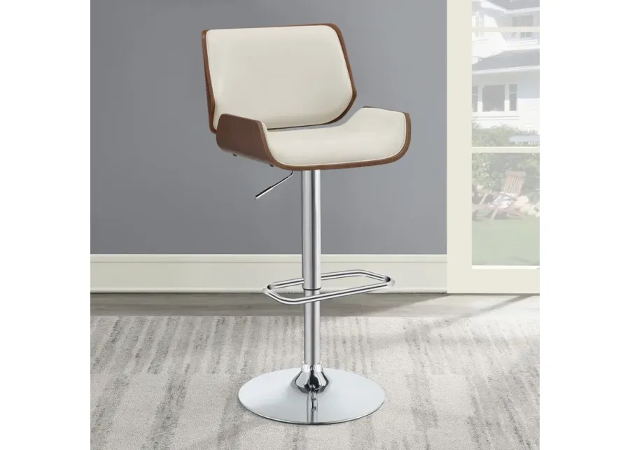 Coaster Folsom Upholstered Adjustable Bar Stool Ecru & Chrome-19.75