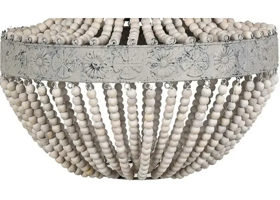 Crestview Andrea White Washed Wood & Grey Washed Metal Chandelier-24