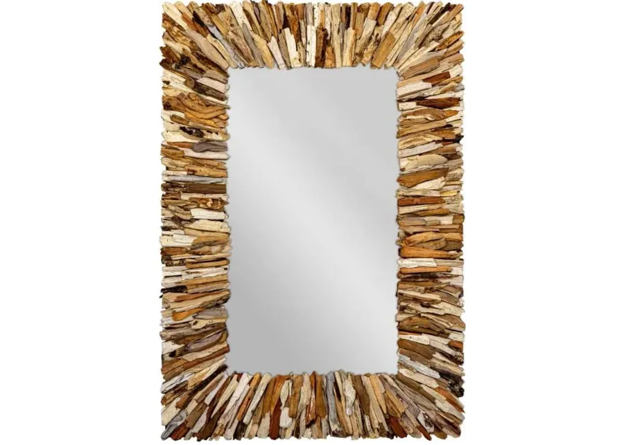 Uttermost Teak Branch Brown Rectangular Mirror-35
