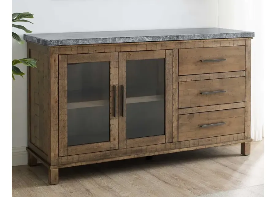 Steve Silver Grayson Gray Marble Top Server In Dusty Honey Finish-66