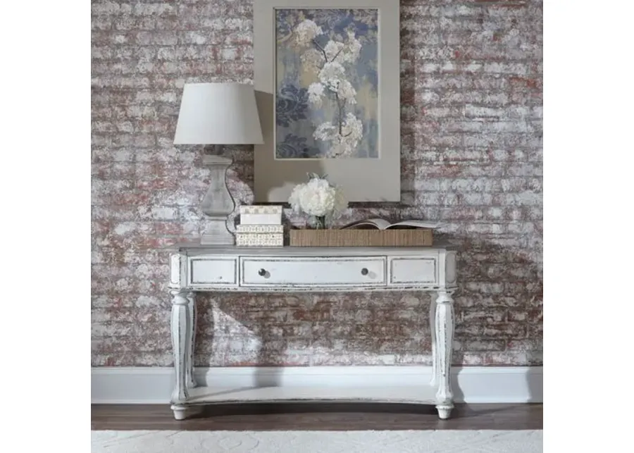 Liberty Furniture Magnolia Manor Antique White Sofa 1-Drawer Console Table-52