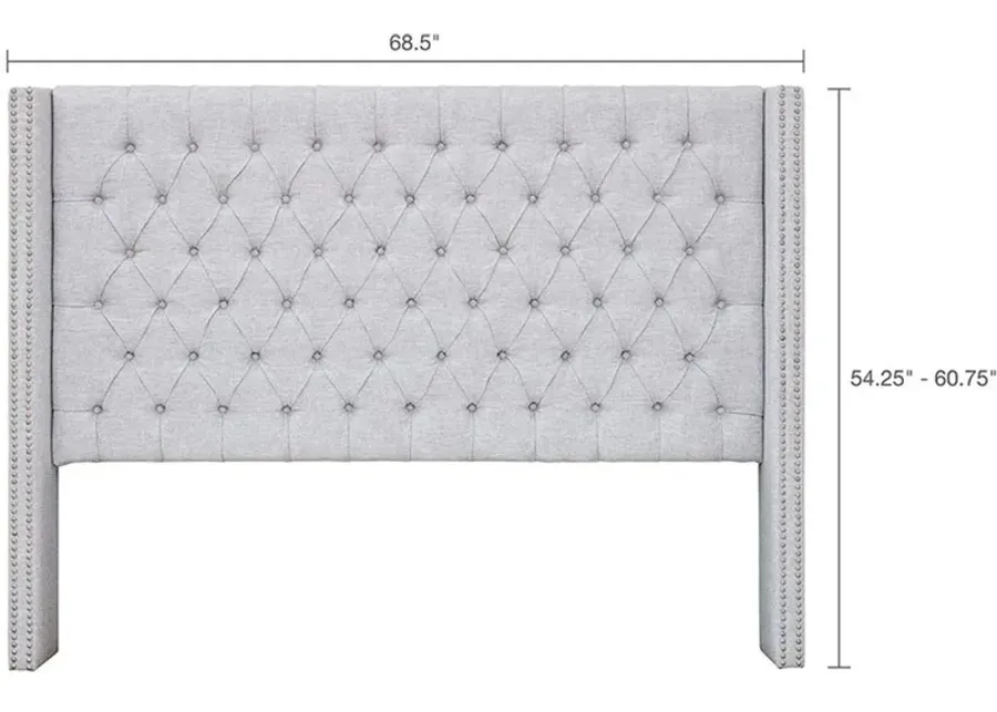 Olliix Madison Park Queen Grey Amelia Upholstery Headboard-68.5