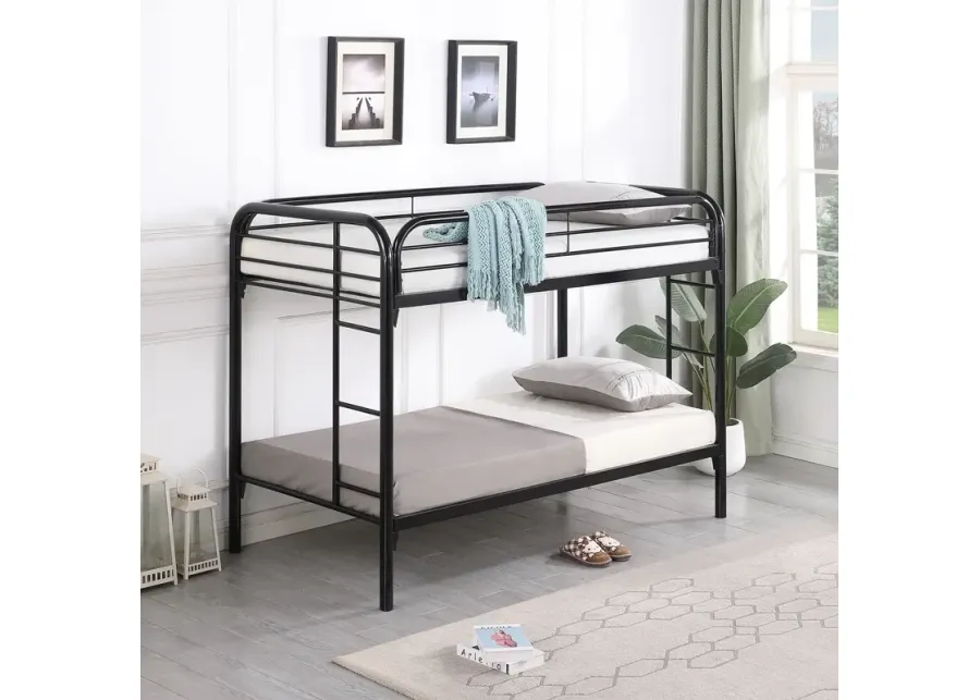 Coaster Morgan Metal Twin Over Twin Bunk Bed Black-78.5