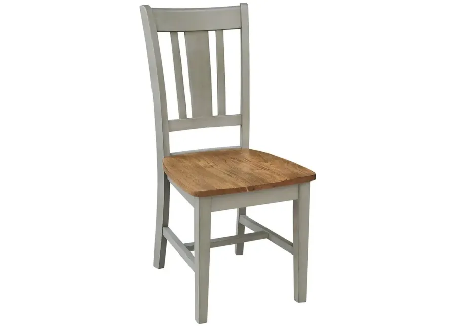 John Thomas Dining Essentials San Remo Wood Dining Chair in Hickory & Stone-17.5