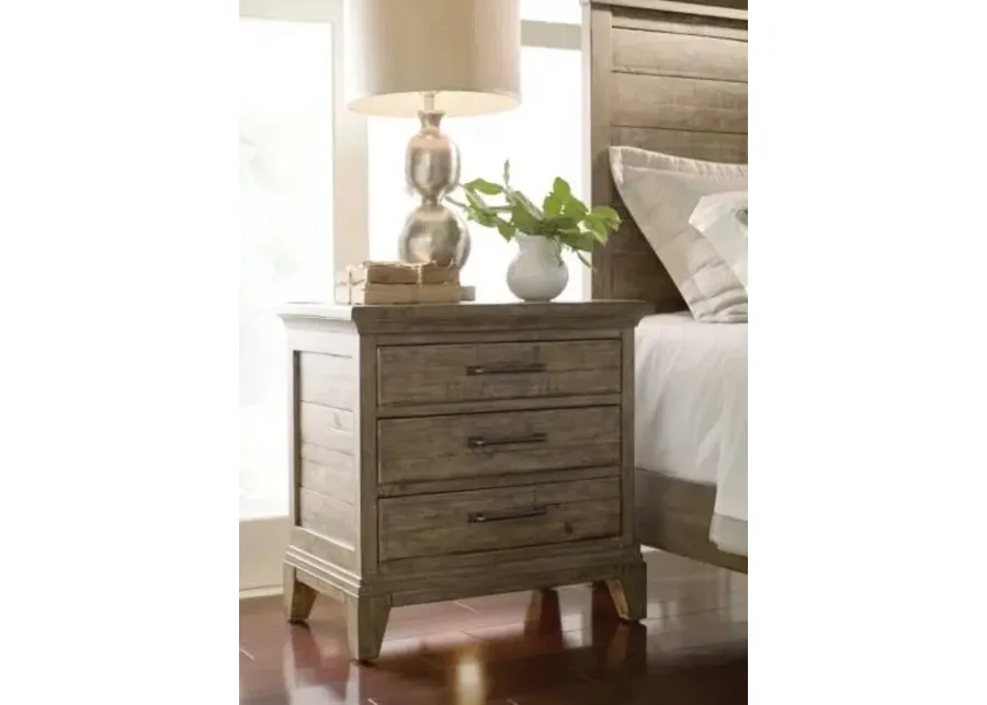 Kincaid Plank Road Blair 3-Drawer Nightstand in Stone-30