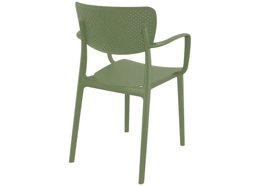 Compamia Loft Outdoor Dining Arm Chair Olive Green