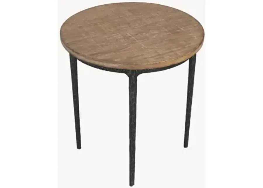 Nest Home Antique Natural Chloe Round End Table-22
