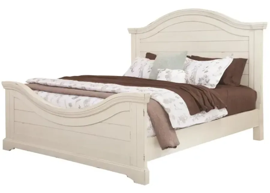 American Woodcrafters Stonebrook Complete Queen Bed in Distressed Antique White-87.5