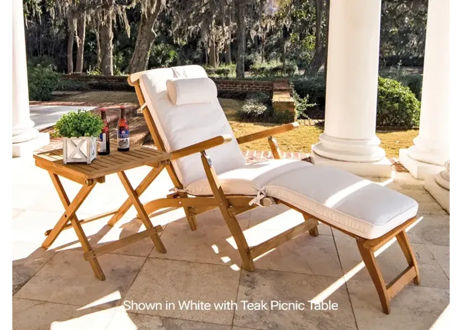 Royal Teak Steamer Chaise Outdoor Lounger Chair-26