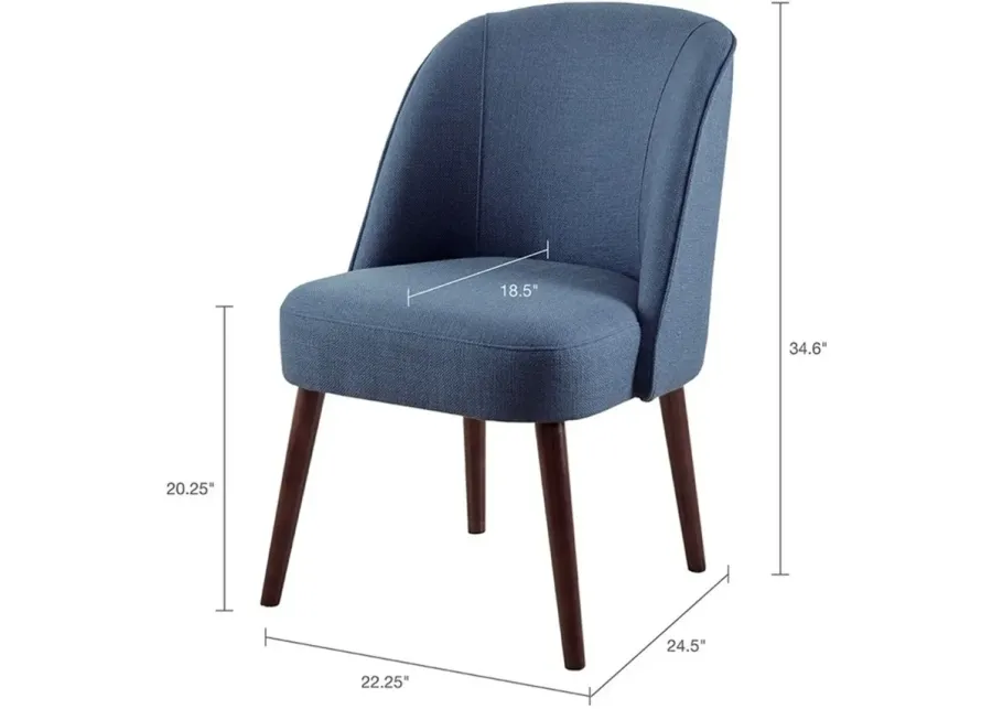 Olliix Madison Park Blue Bexley Rounded Back Dining Chair-22.25