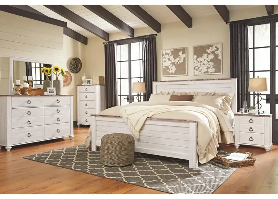 Ashley Willowton Whitewash King Panel Bed-87