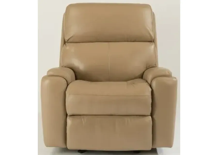 Flexsteel Rio Caffe Latte Rocking Leather Manual Recliner-38