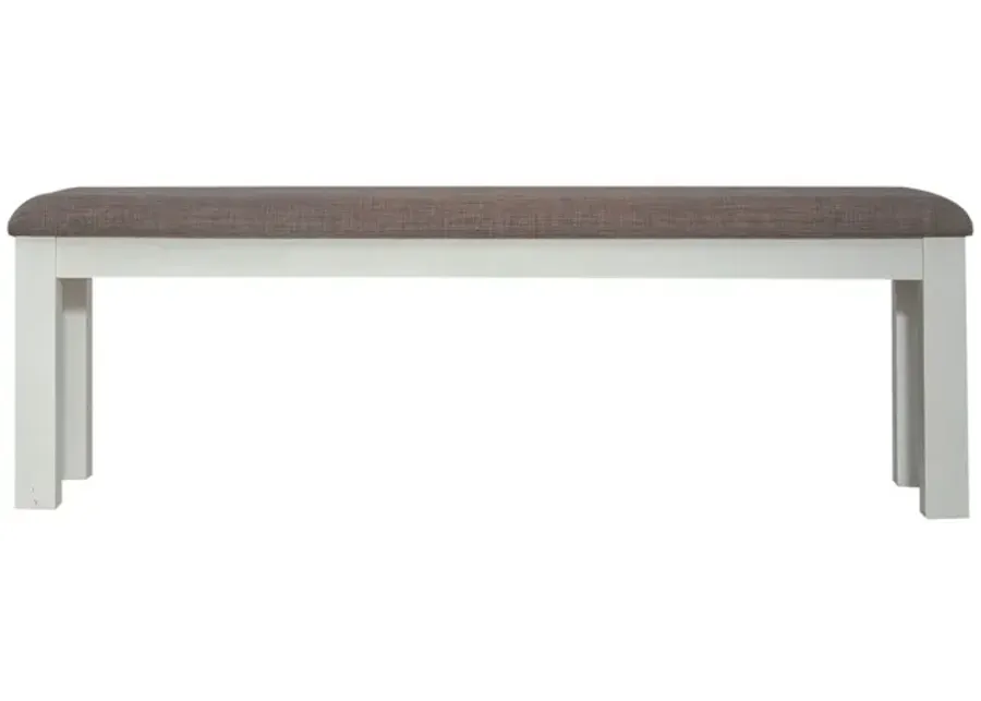 Liberty Furniture Brook Bay Carbon Gray/Textured White Upholstered Dining Bench-60