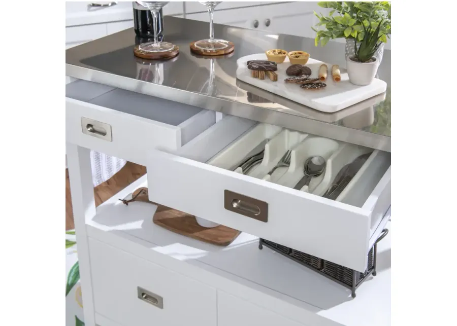 Linon Sydney Kitchen Cart White-34