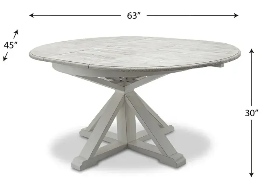 Seawinds Islamorada Distressed Taupe Round Dining Table with Butterfly Leaf-45