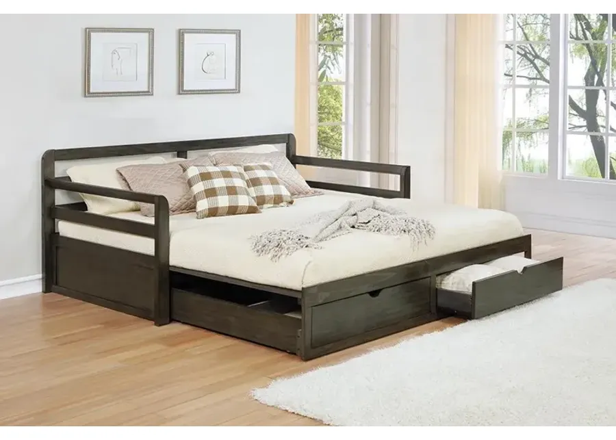 Coaster Sorrento 2-Drawer Twin XL Daybed with Extension Trundle Grey-86.25