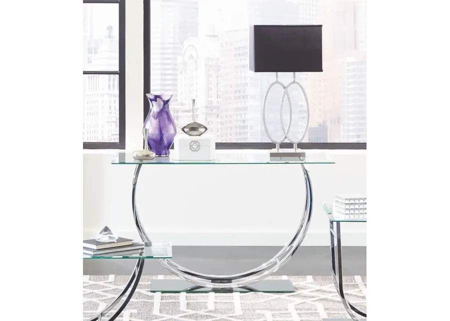 Coaster Danville U-Shaped Glass Top Entryway Console Table Chrome-48