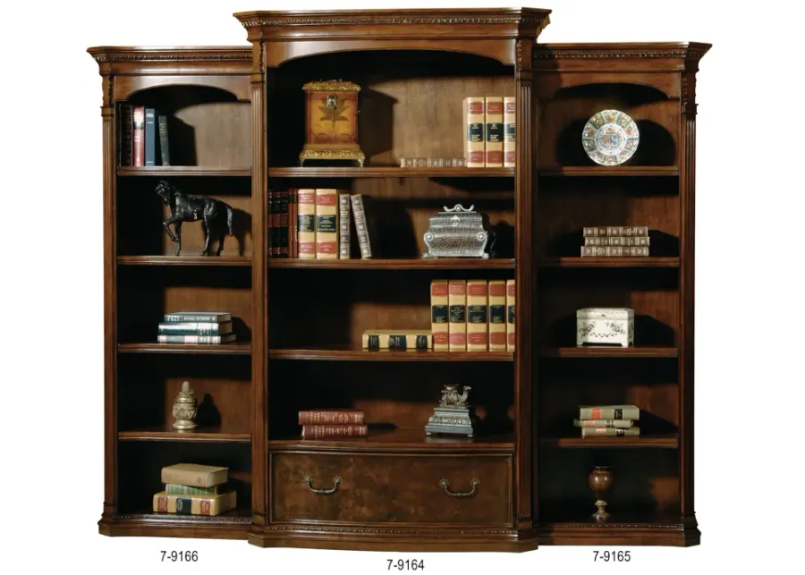 Hekman Classic Mahogany Column Bookcase with Intricate Crown Molding-28