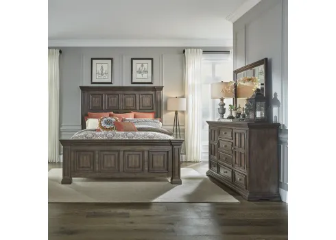 114817-liberty-furniture-complete-california-king-set-brown-panel-bed-dresser-mirror-big-valley-1.webp