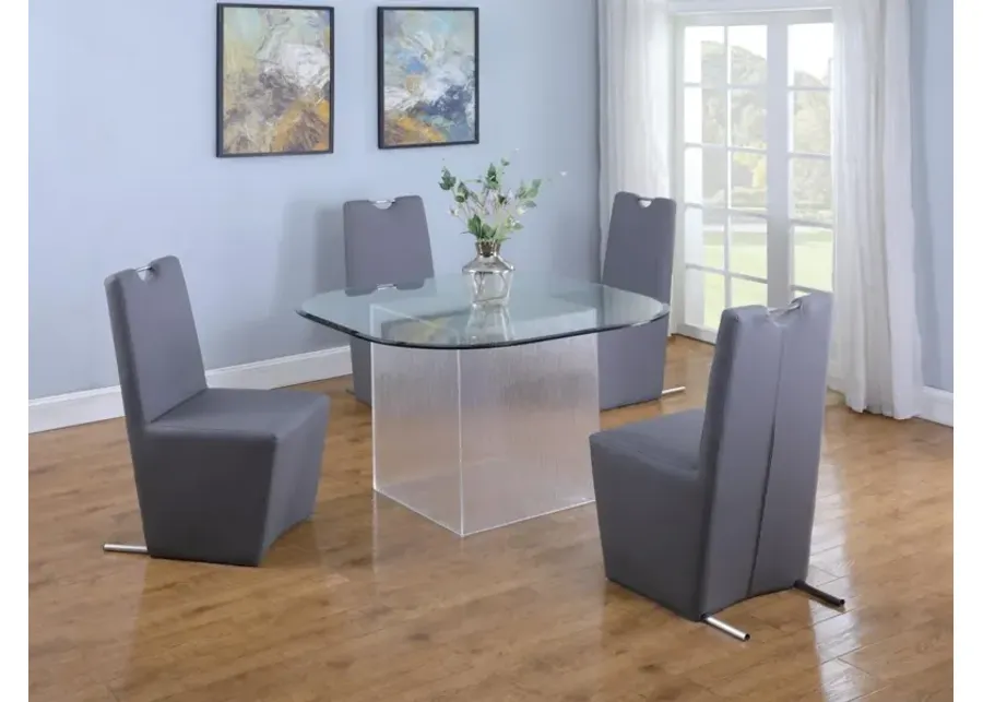 Chintaly Valerie Contemporary Dining Table with Surfboard Glass Top-48