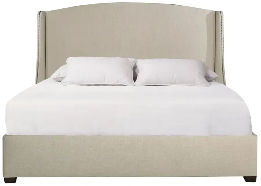 Bernhardt Cooper Fabric Shelter Bed Extended Queen with Espresso Feet-72