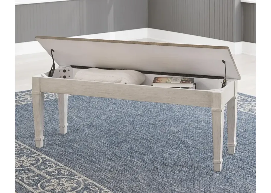 Ashley Skempton White/Light Brown Storage Bench-15