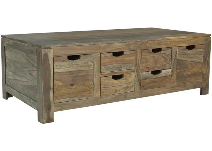 Coaster Esther 6-Drawer Solid Wood Coffee Table Natural Sheesham-53