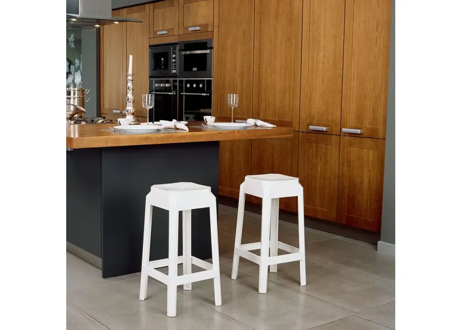 Compamia Fox Polycarbonate Counter Stool Glossy White