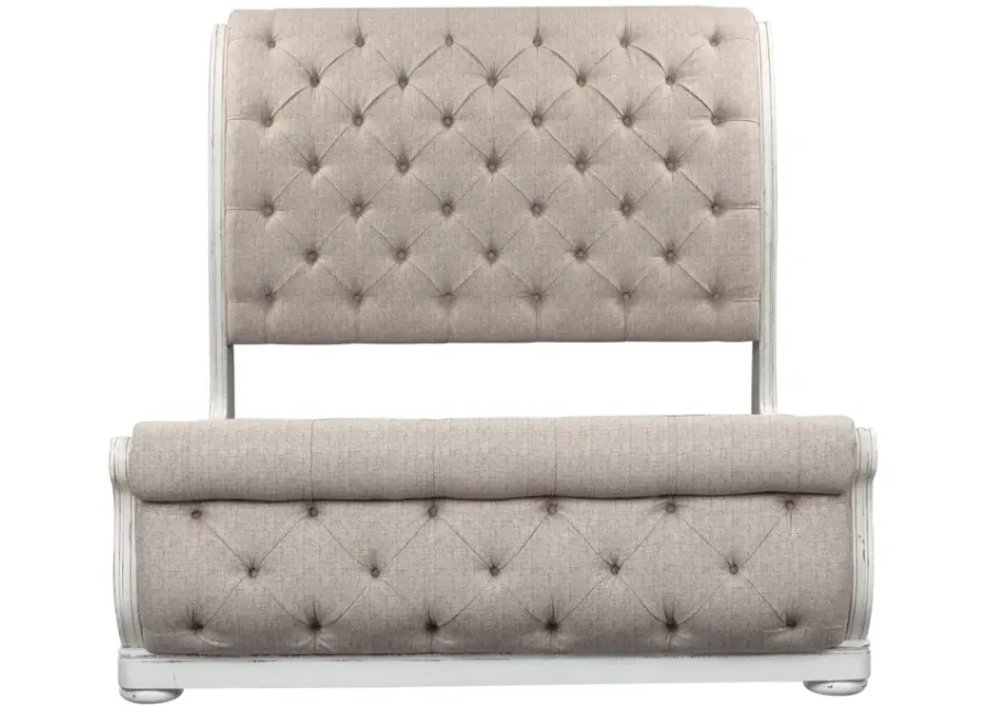 Liberty Furniture Complete King Bedroom Set Upholstered Sleigh Bed, Dresser, Mirror & Chest Magnolia Manor-81