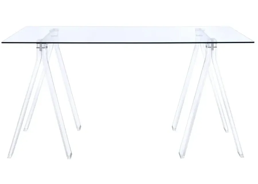 Coaster Amaturo 59 Inch Glass Top Acrylic Writing Desk Clear-59