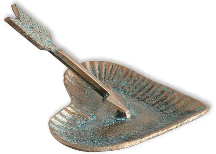 Metal Heart and Arrow Jewelry Dish
