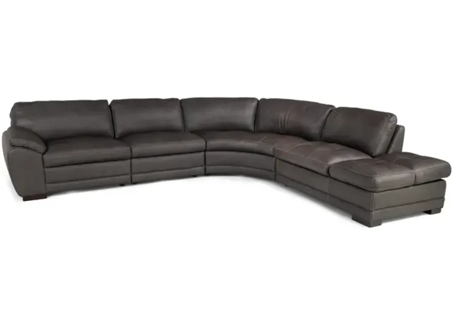 Elway 4 Piece Leather Modular Sectional