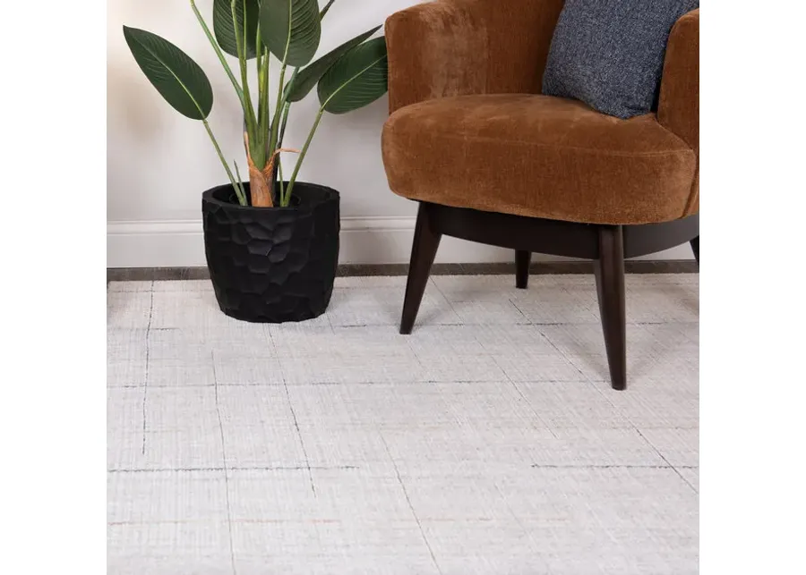 Rhea Cross Hatch Dove Area Rug - 6 6  X 9 6 