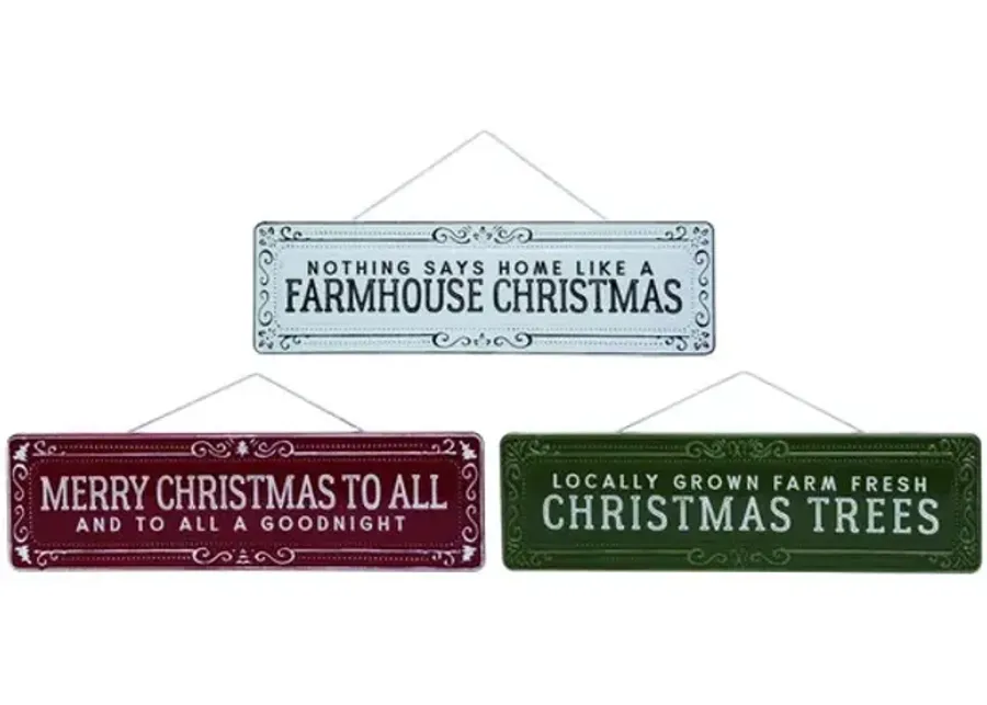 Assorted Tin Christmas Signs