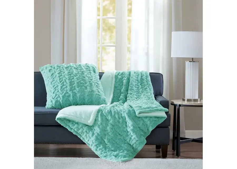 Ruched Fur Pillow