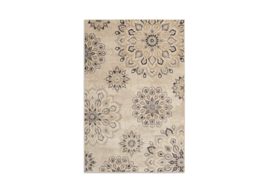 Minerva Asterin Alabaster Area Rug - 7 10  x 9 10 