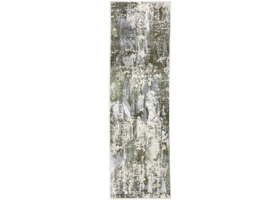 Caravan Green Blue Area Rug - 2 3  X 7 6 